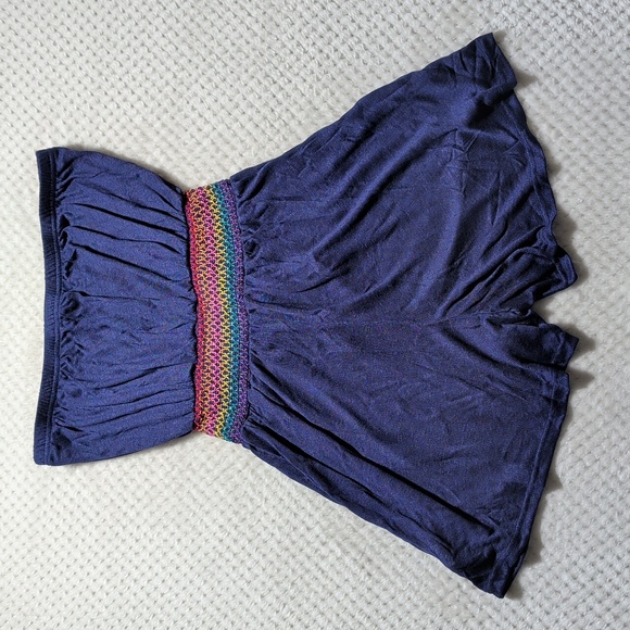 Cupshe Blue Strapless Smocked Cover Up Playsuit Romper - Picture 7 of 7